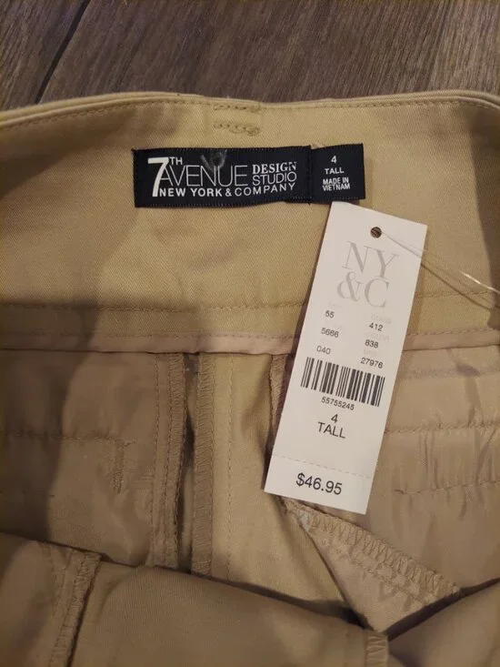 New York & Company 7th Avenue Design Studio Pants Women’s 4 Tall Khaki - Picture 12 of 12